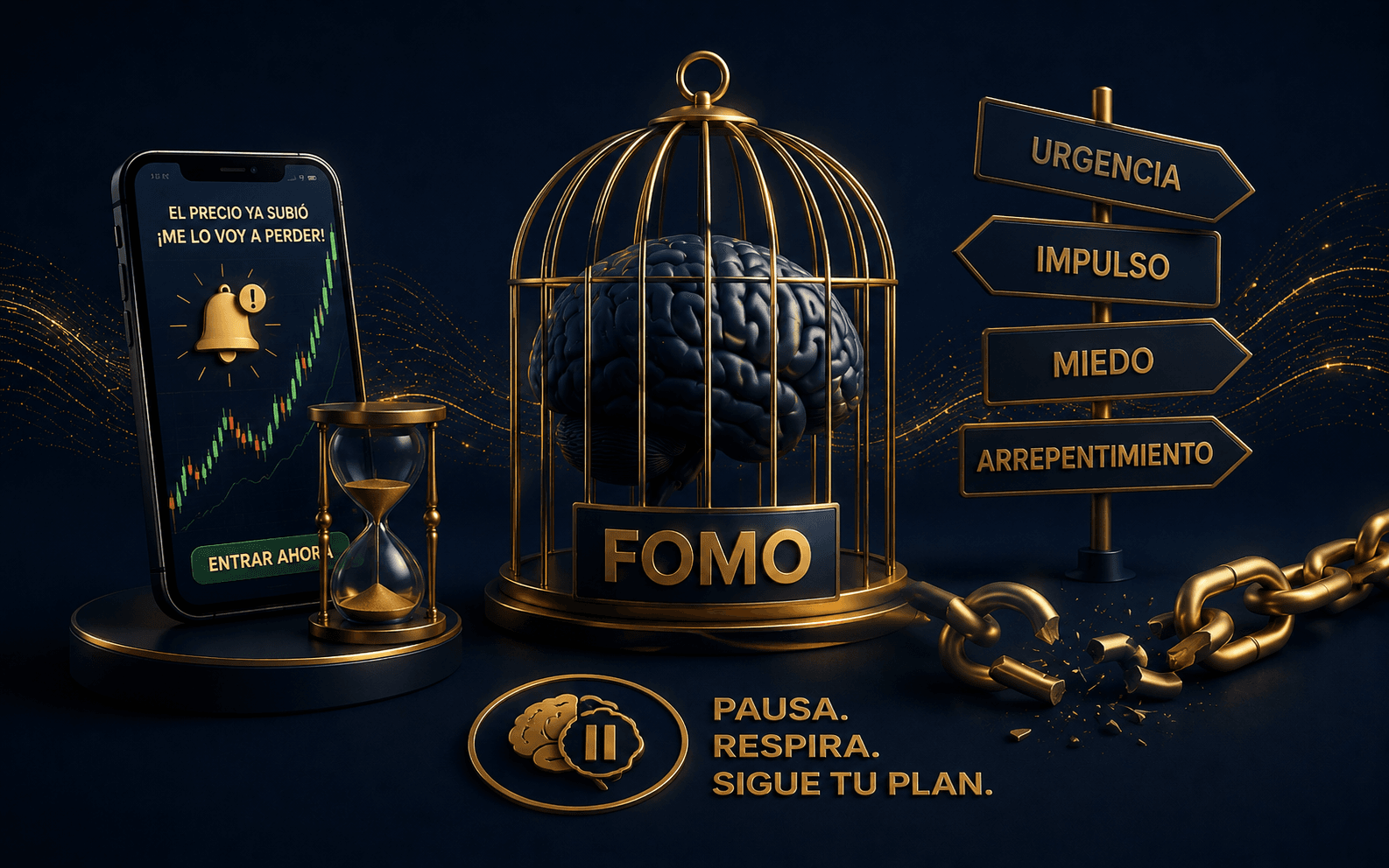 Ilustración sobre FOMO en trading